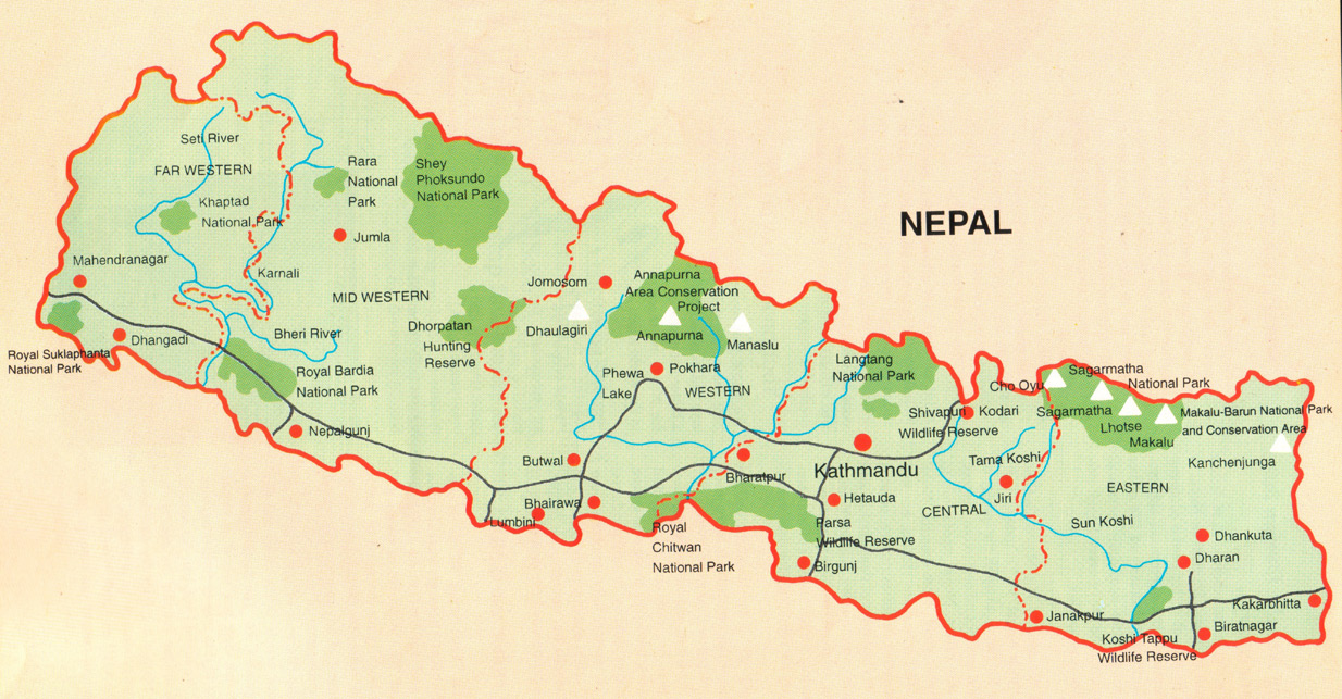 Map of Nepal Lumbini Buddha Garden
